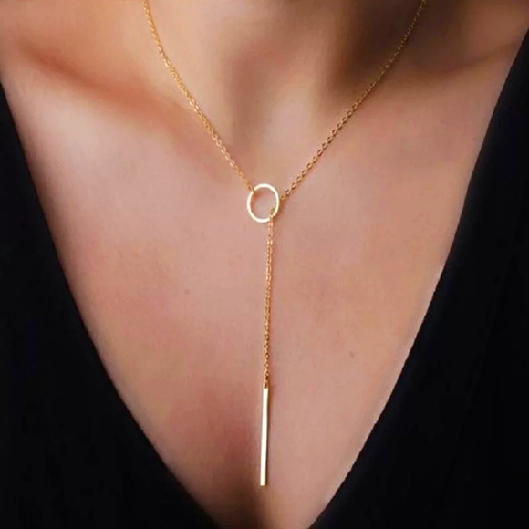 NEW 18k Gold-Plated Adjustable Long Lariat Necklace - Picture 3 of 12